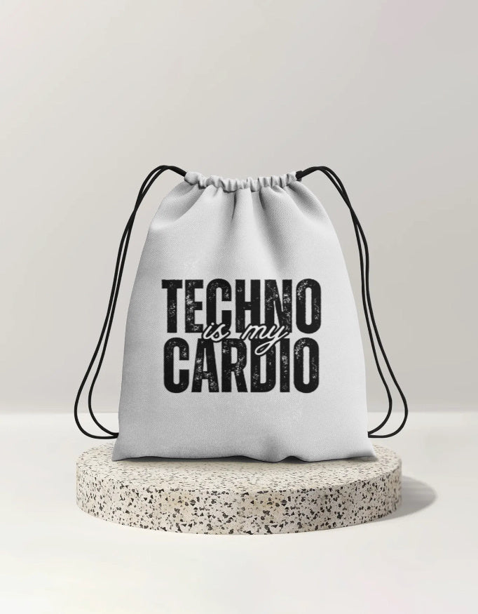 Techno is my Cardio (Drawstring Bag)